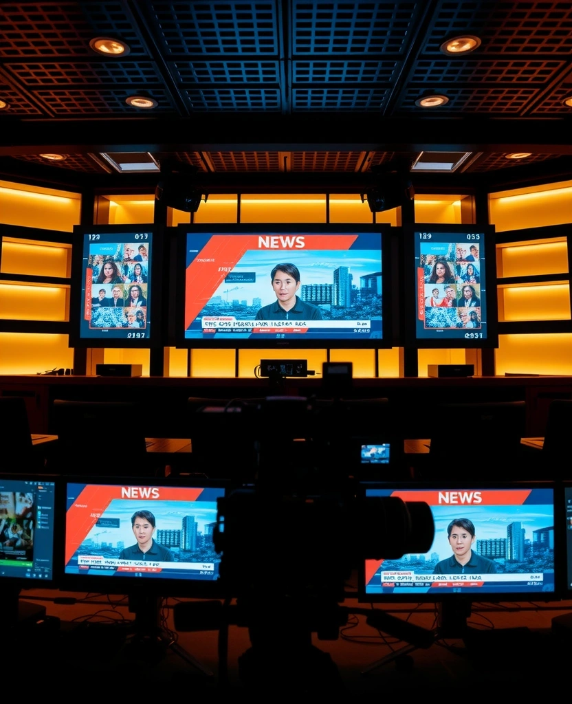 Entorno de estudio de noticias profesional